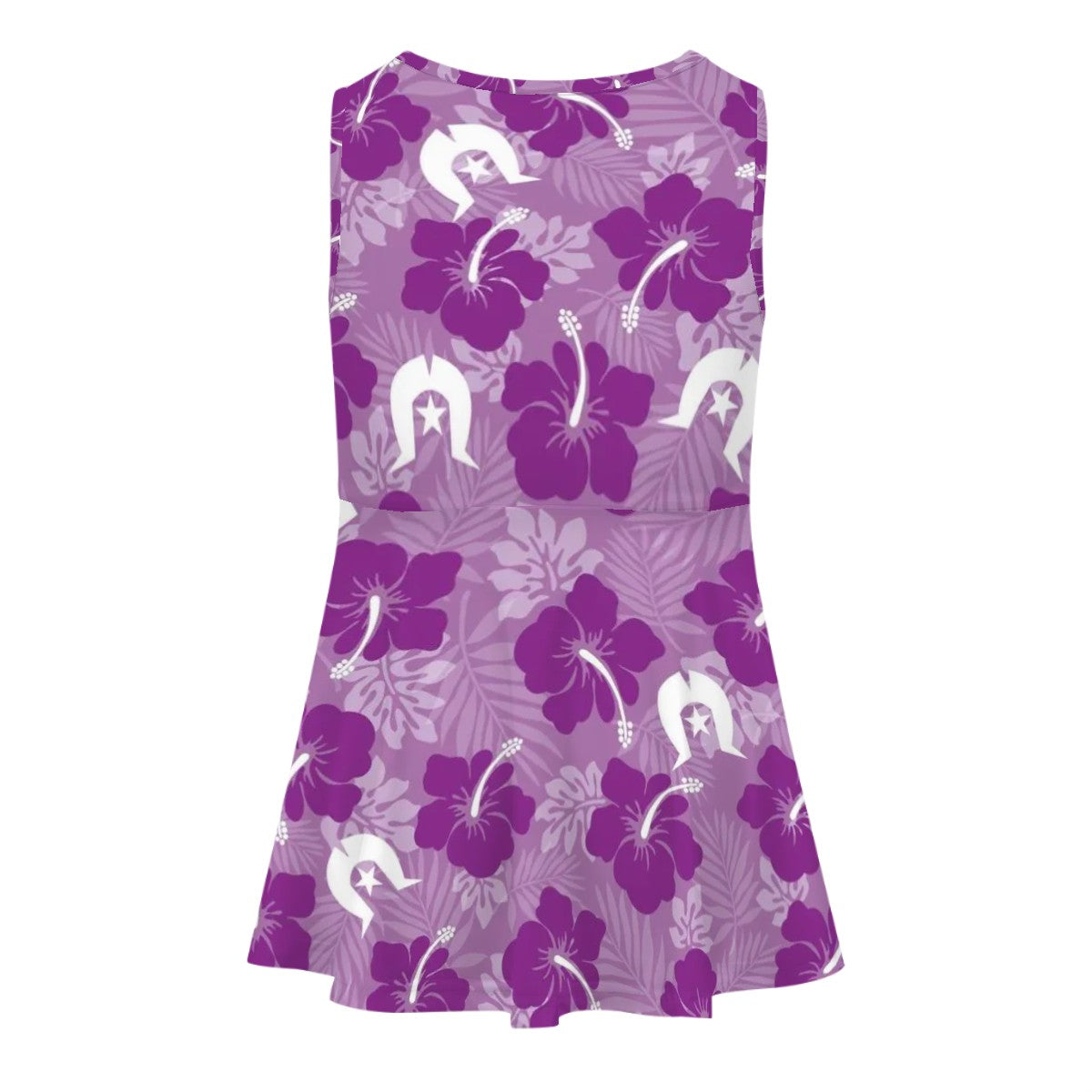 Hibiscus flowers with Dhari (Royal purple) on Girls Dress