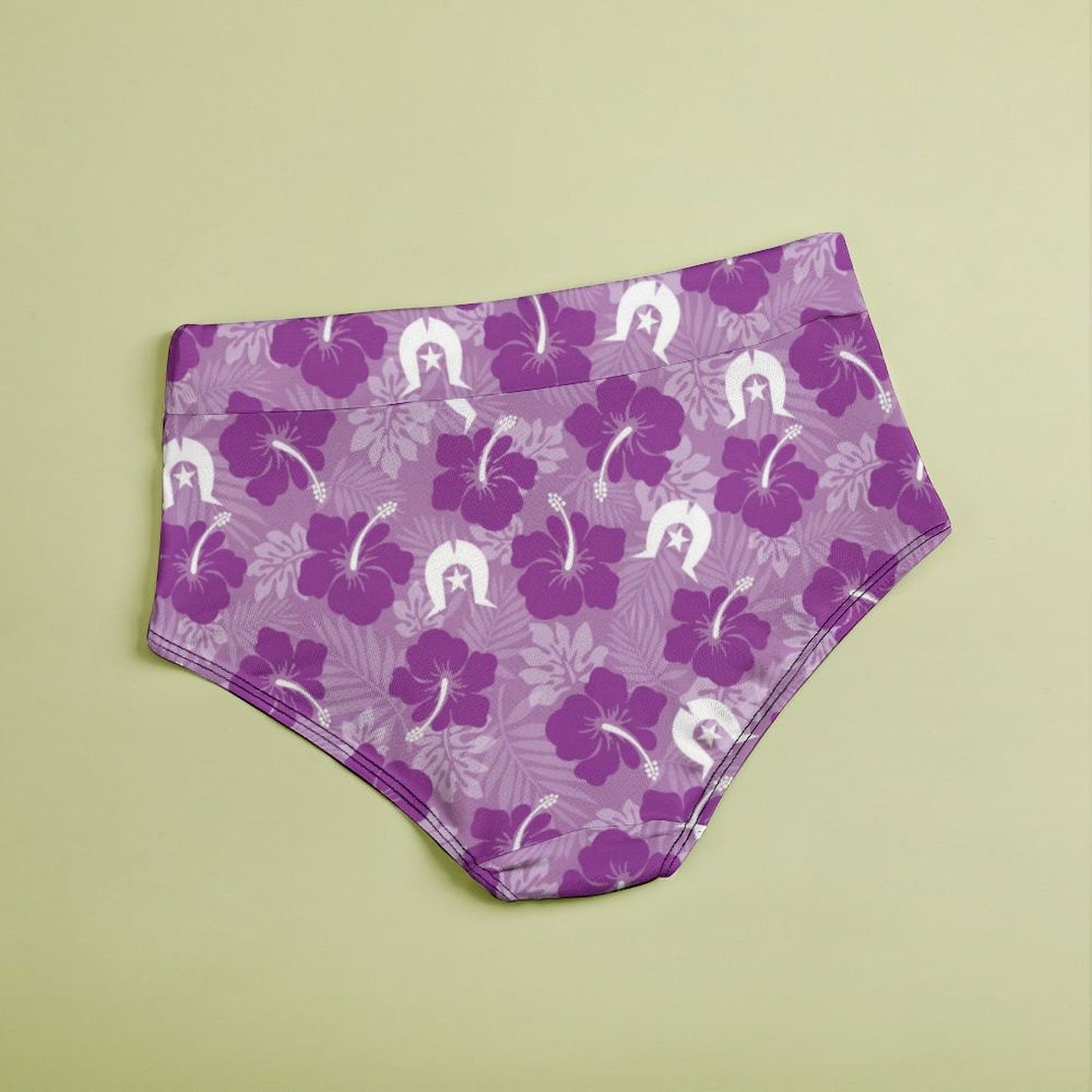 Hibiscus flowers with Dhari (Royal purple) on Women's High-Rise Panties