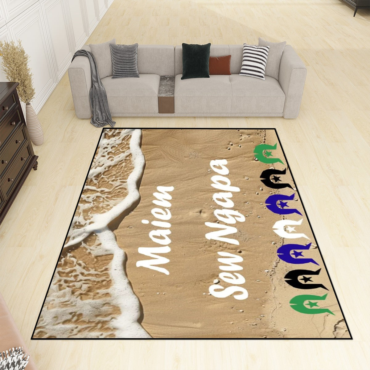 Maiem / Sew Ngapa / Welcome and Dhari on Area Rug Floor Carpet