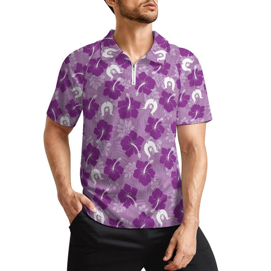 Hibiscus flowers with Dhari (Royal purple) on Short Sleeved Sportswear Men's T Shirt