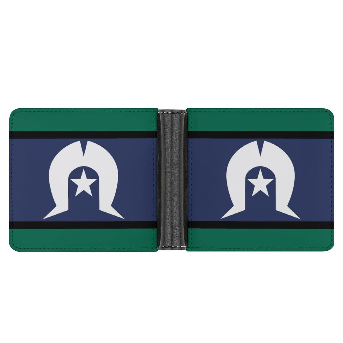 Torres Strait flag on PU Leather Wallets