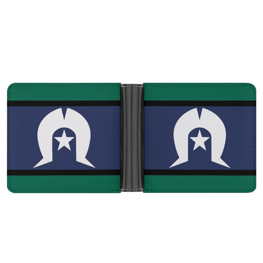 Torres Strait flag on PU Leather Wallets