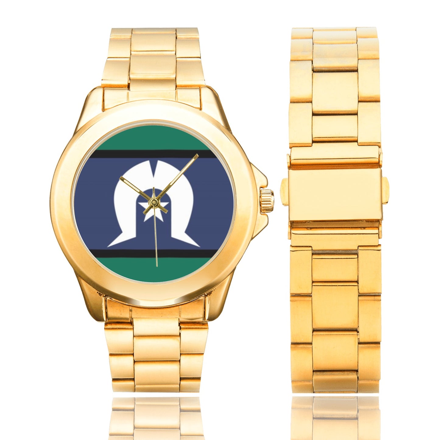 Torres Strait Flag on watch Gilt Watch
