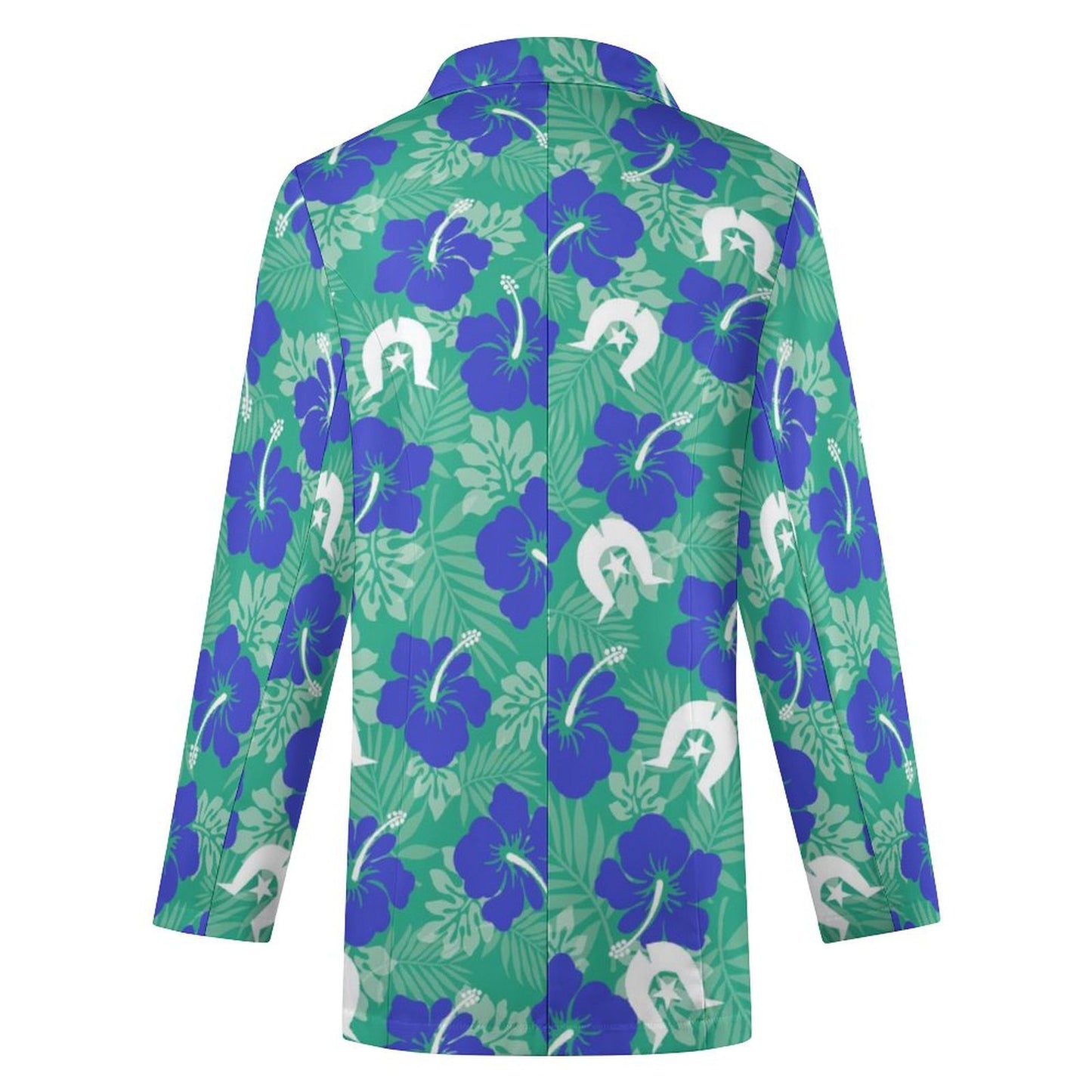 Royal Blue Hibiscus flowers with Dhari on Women's Blazer