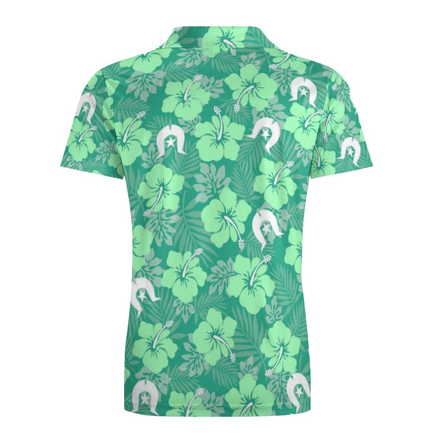 Hibiscus flowers with Dhari (Royal mint) on Short Sleeve Men's POLO