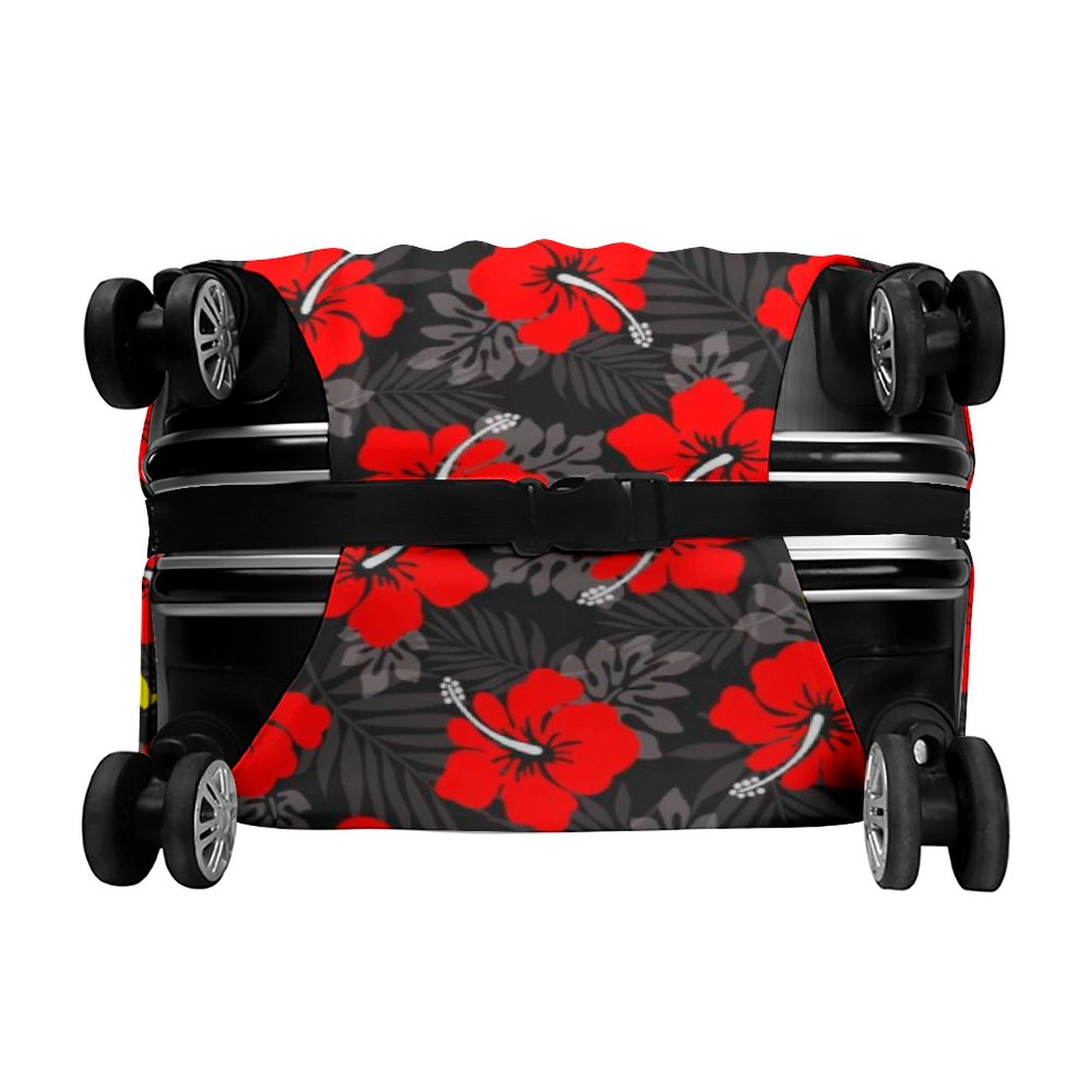 Royal Red Hibiscus with Yellow Dhari on Secure and Stylish Luggage Covers