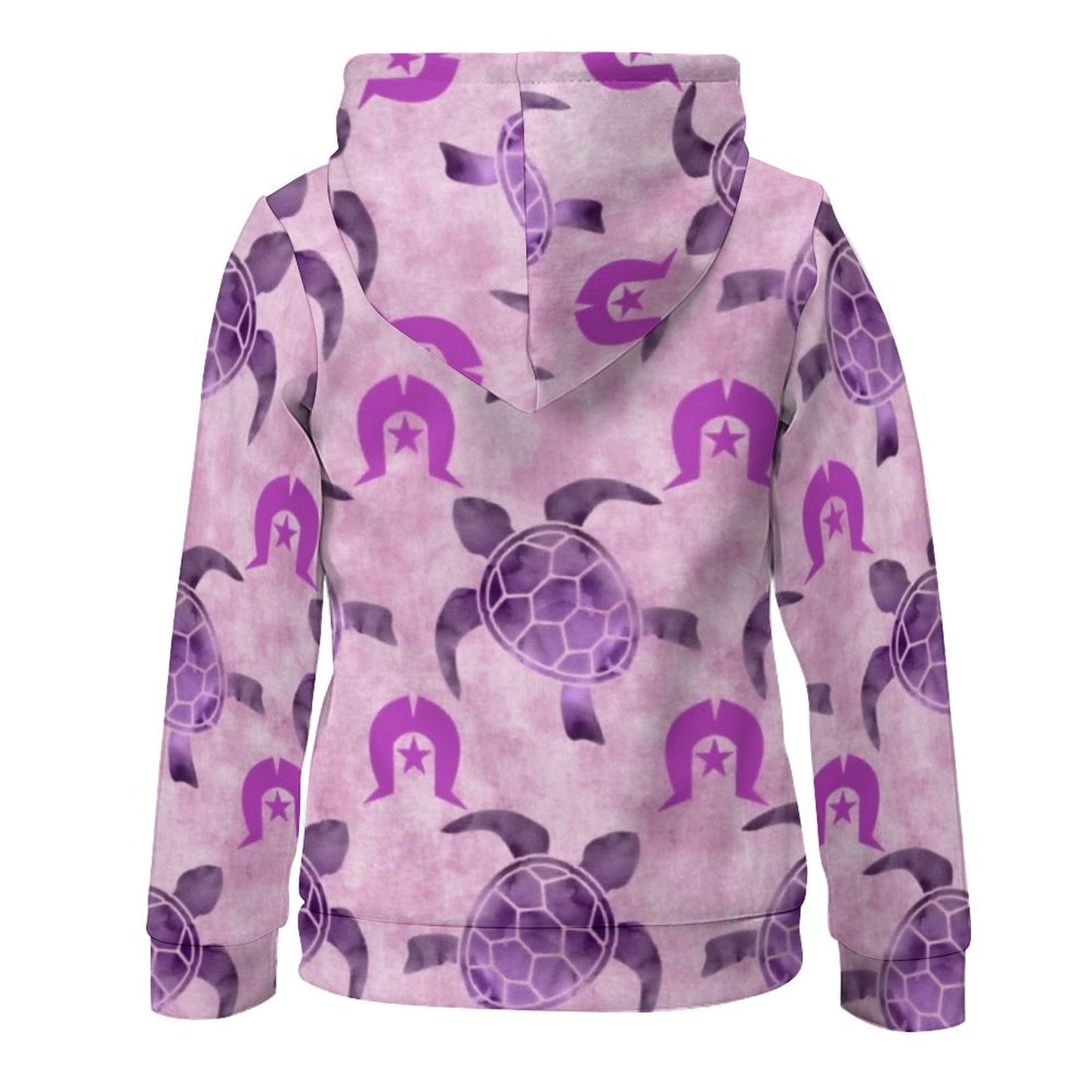 Purple Turtle Pattern on Children's Hoodie