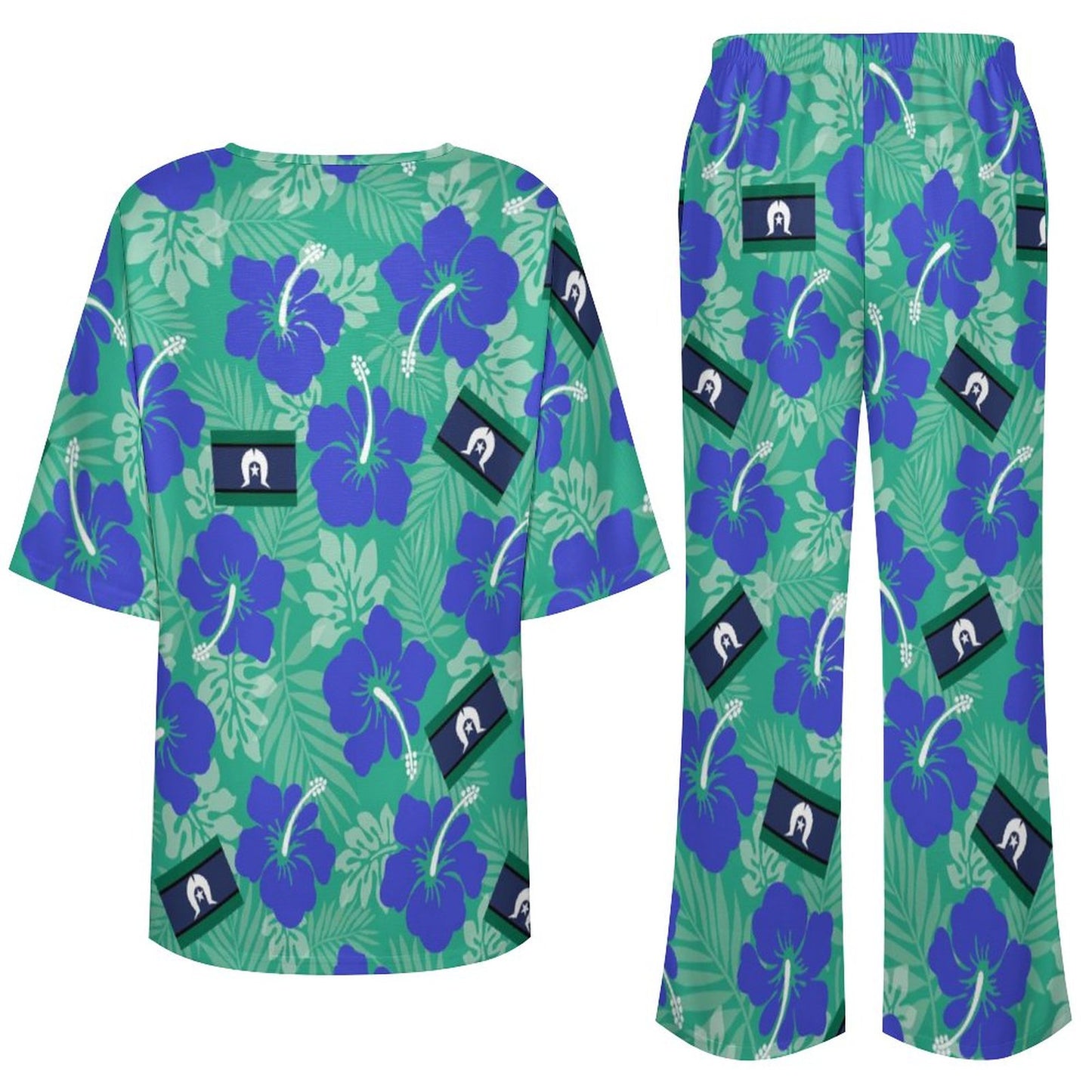 Hibiscus flowers with Torres Strait Flag on Women's Mediterranean Style Set