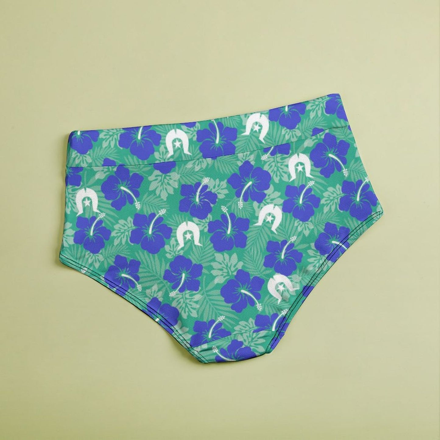 Royal Blue Hibiscus flowers with Dhari on Women's High-Rise Panties