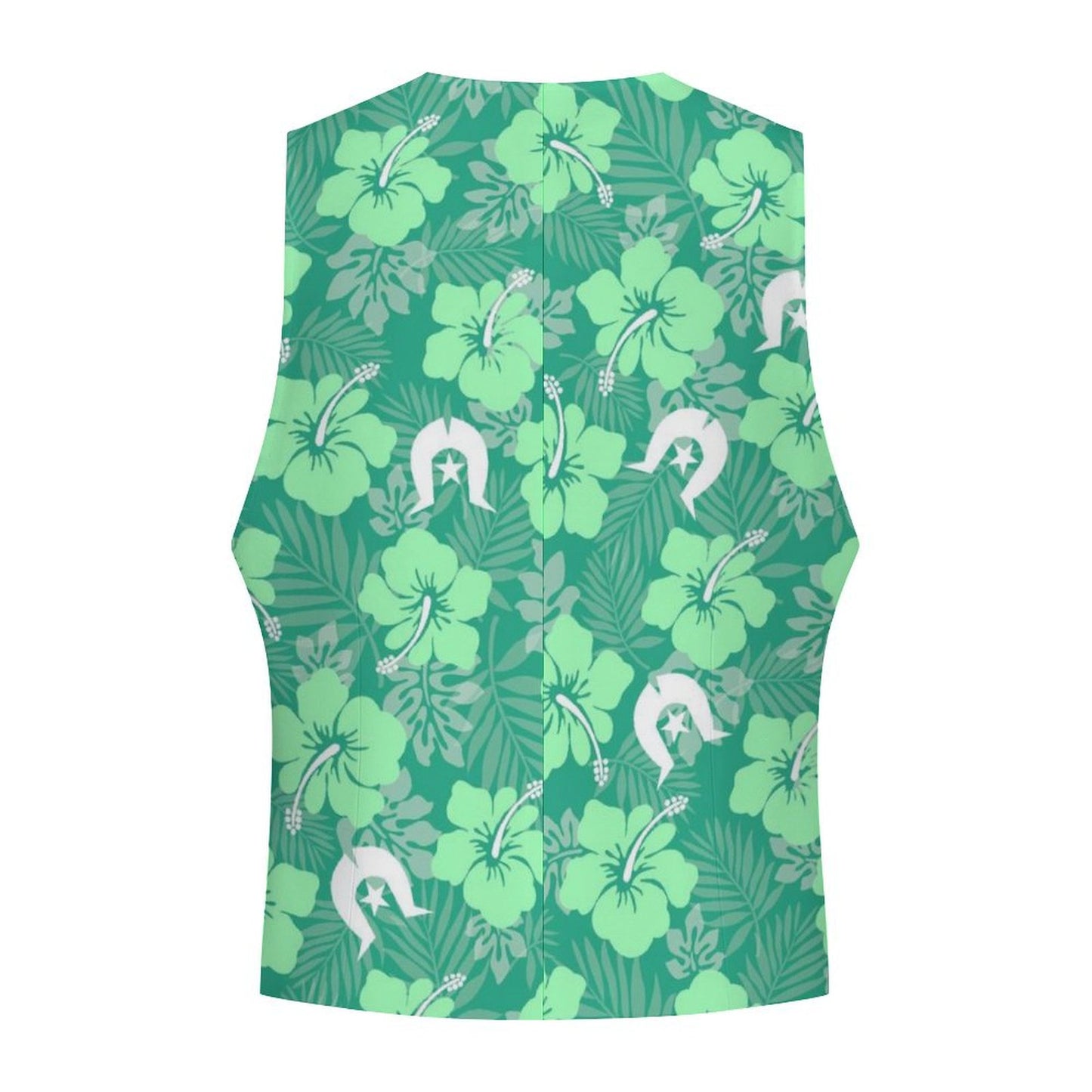 Hibiscus flowers with Dhari (Royal mint) on Men's Sleeveless Suit Vest