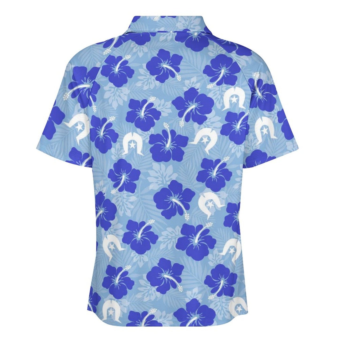 Hibiscus flowers with White Dhari (Sky blue) on Short Sleeved Sportswear Men's T Shirt