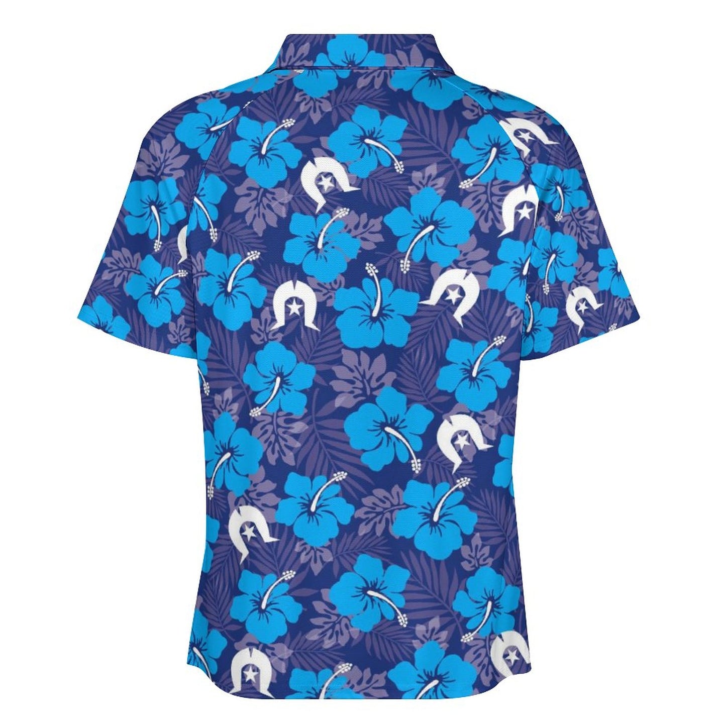 Hibiscus flowers with White Dhari (Royal blue) on Short Sleeved Sportswear Men's T Shirt