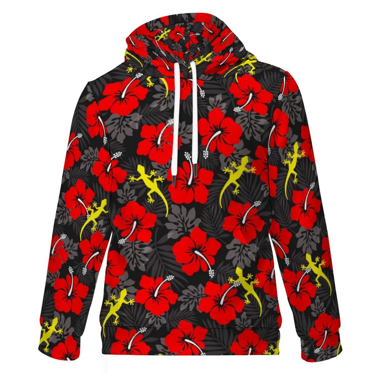Royal Red Hibiscus flowers with Gecko on Children's Hoodie
