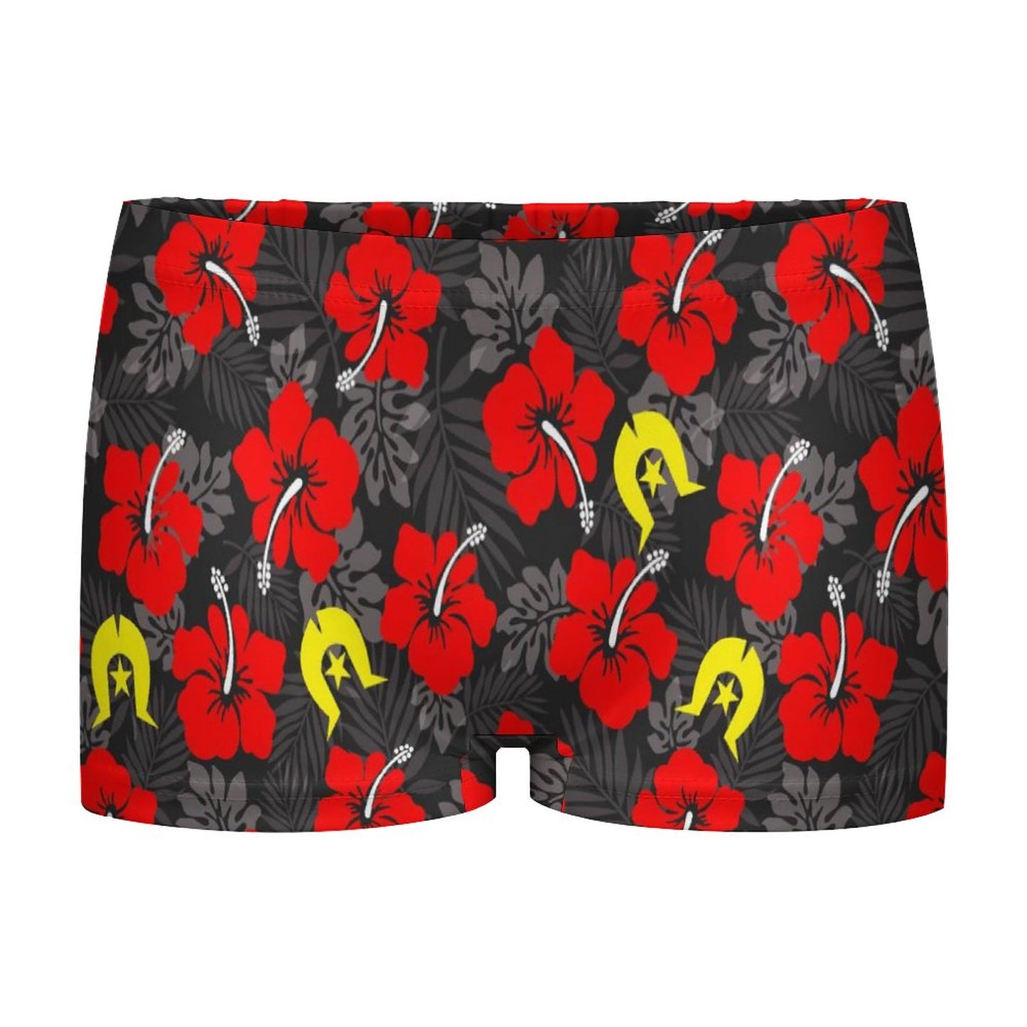 Royal Red Hibiscus with Yellow Dhari on 180gsm Women's Boxer Briefs