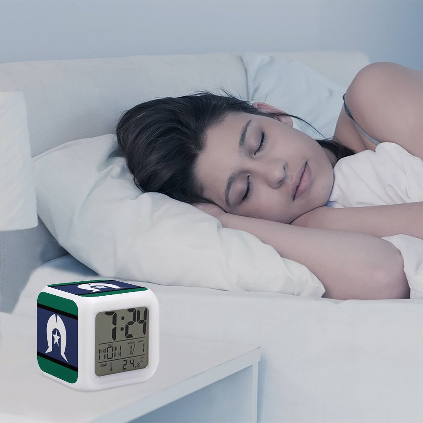 Torres Strait Flag on Color Change Alarm Clock