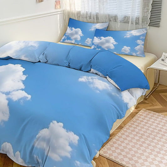 Clouds on 3-Piece Bedding Set-90"x90"/ 229x229cm (Dual-sided Printing)
