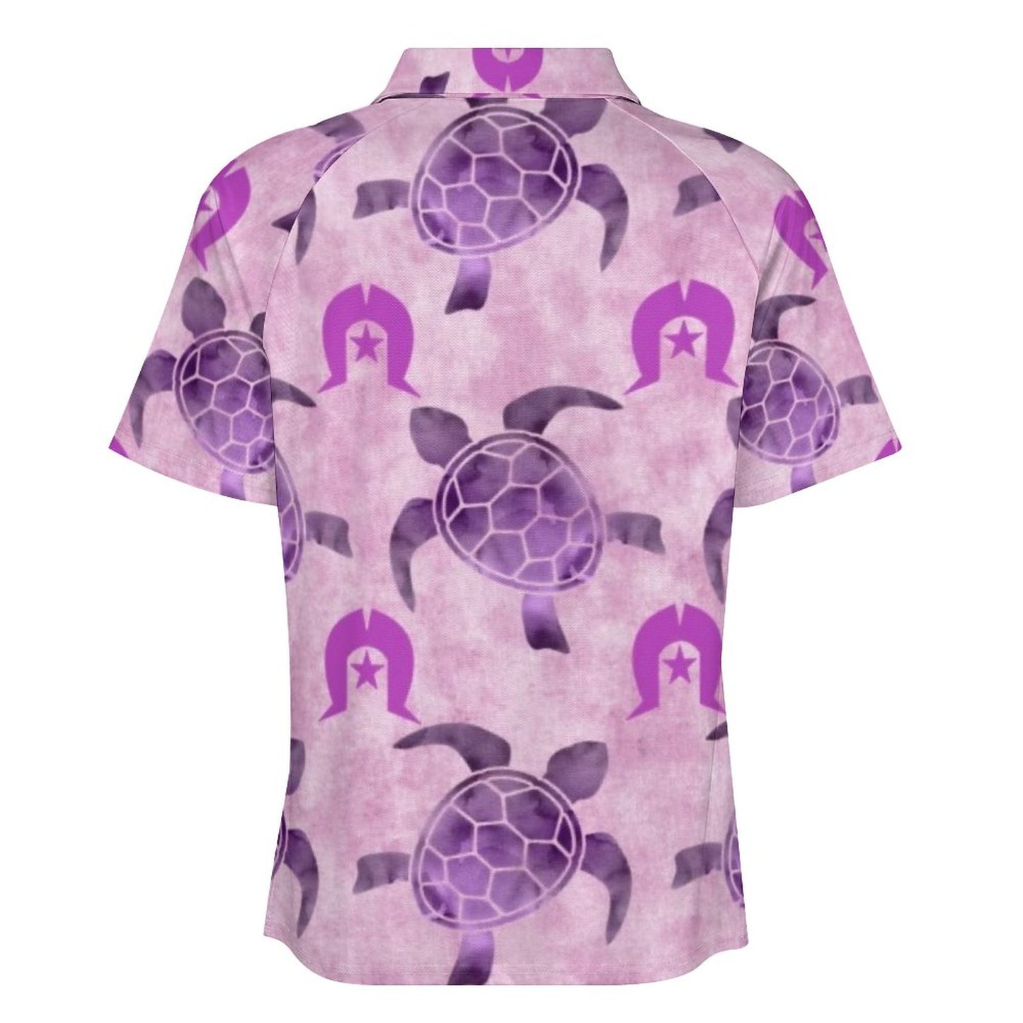 Purple Turtle Pattern on Short Sleeved Sportswear Men's T Shirt