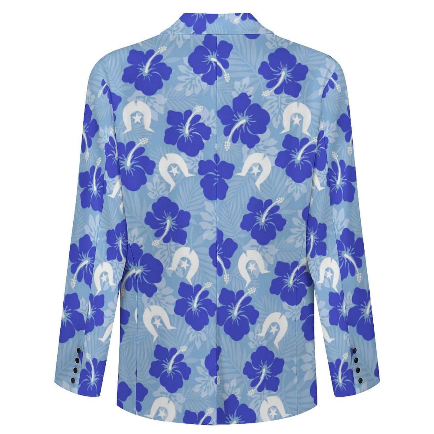 Hibiscus flowers with White Dhari (Sky blue) on Men’s Blazer