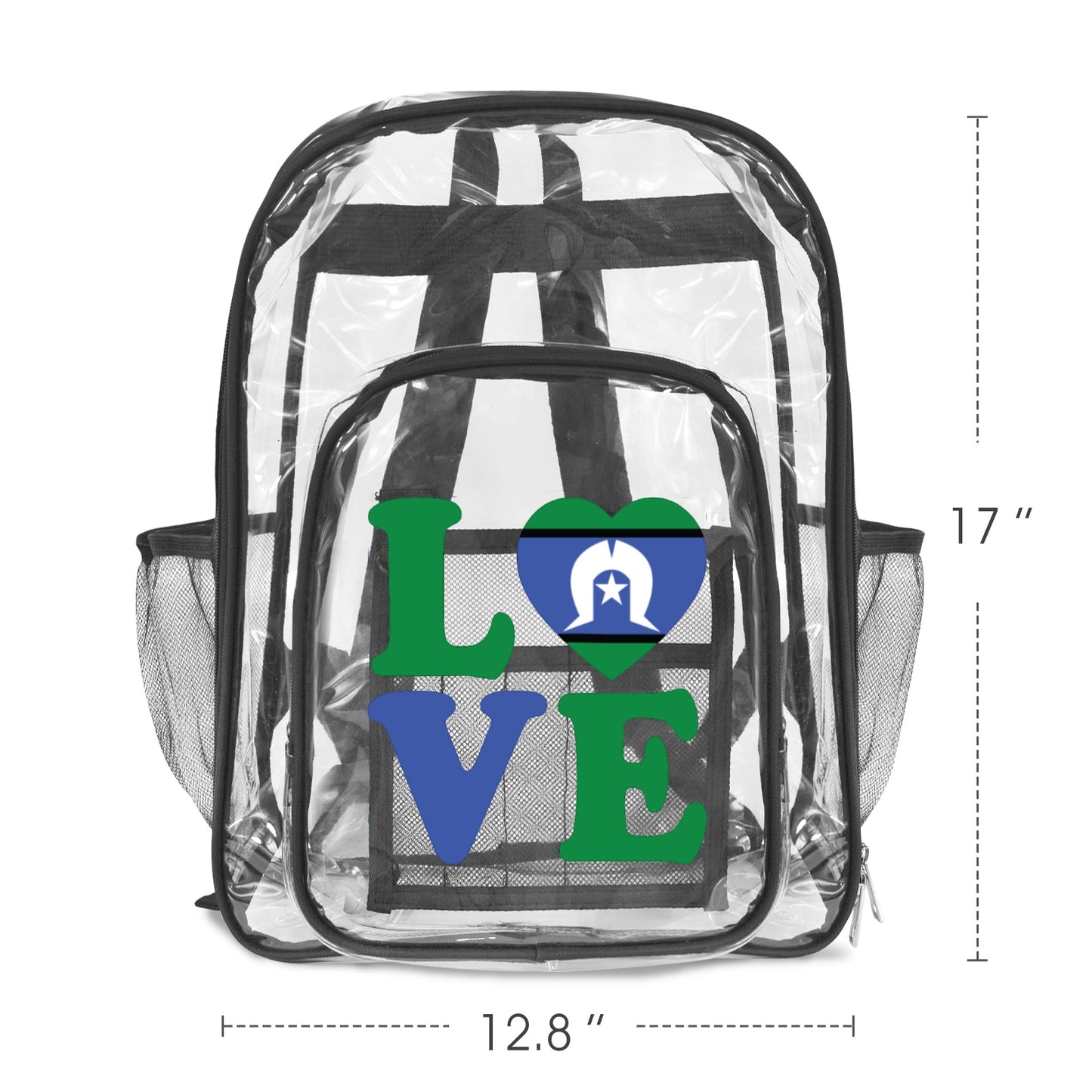 Torres Strait Flag with 'LOVE on Clear Backpack