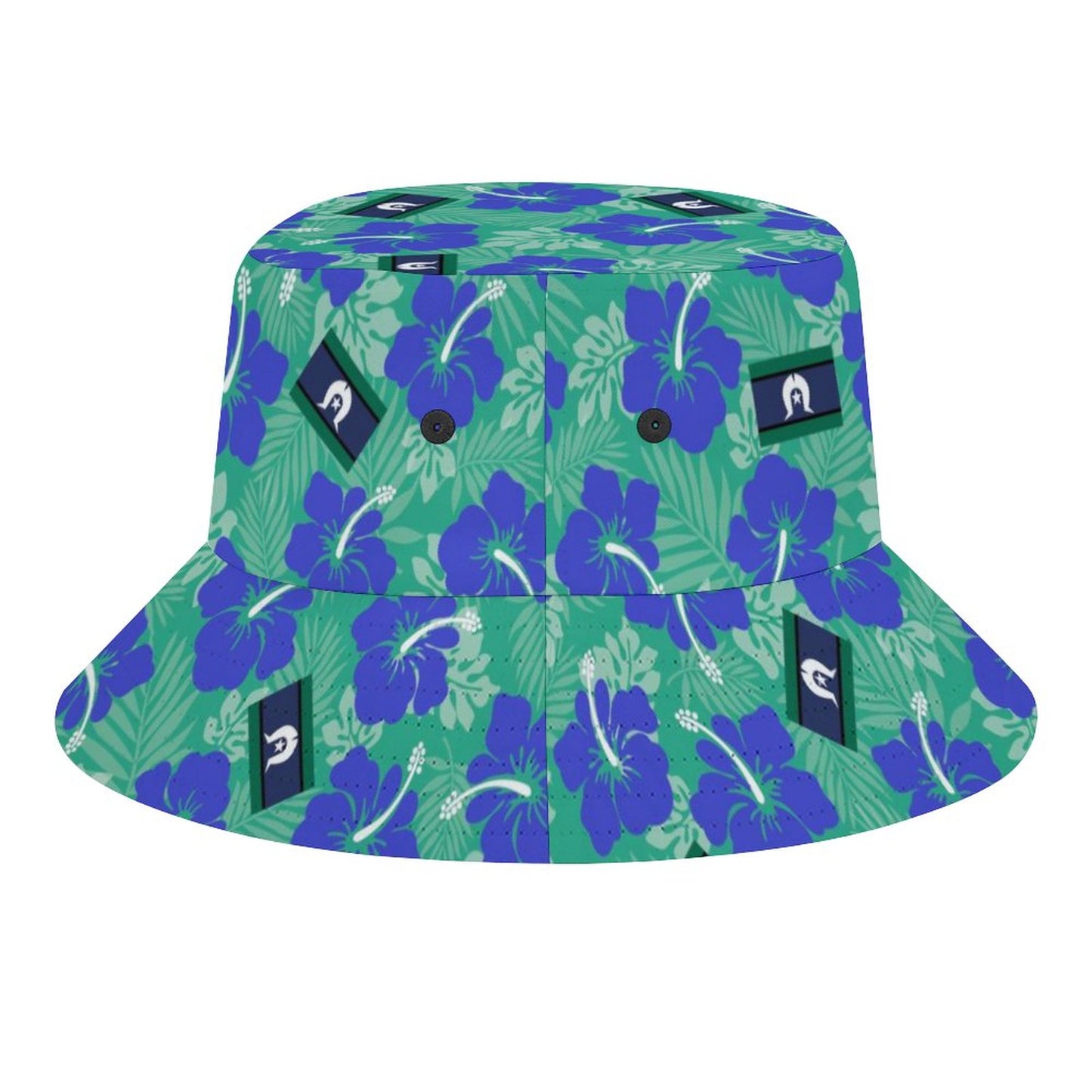 Hibiscus flowers with Torres Strait Flag on Bucket Hat