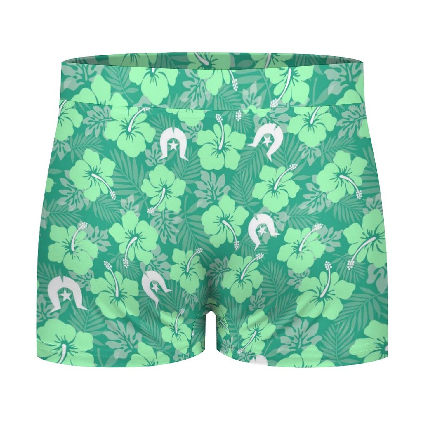 Hibiscus flowers with Dhari (Royal mint) on Milk Fiber Boxer Shorts for Men