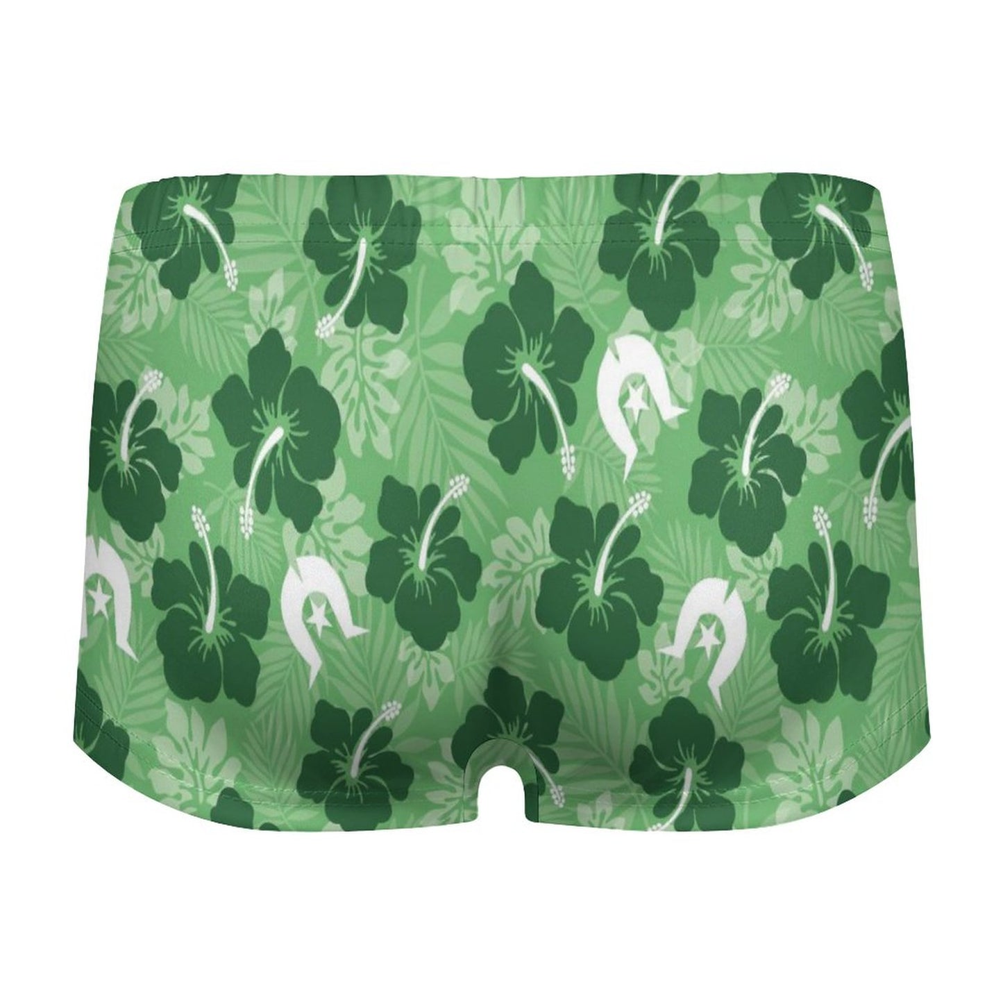 Hibiscus flowers with Dhari (Sea Grass Green) on 180gsm Women's Boxer Briefs