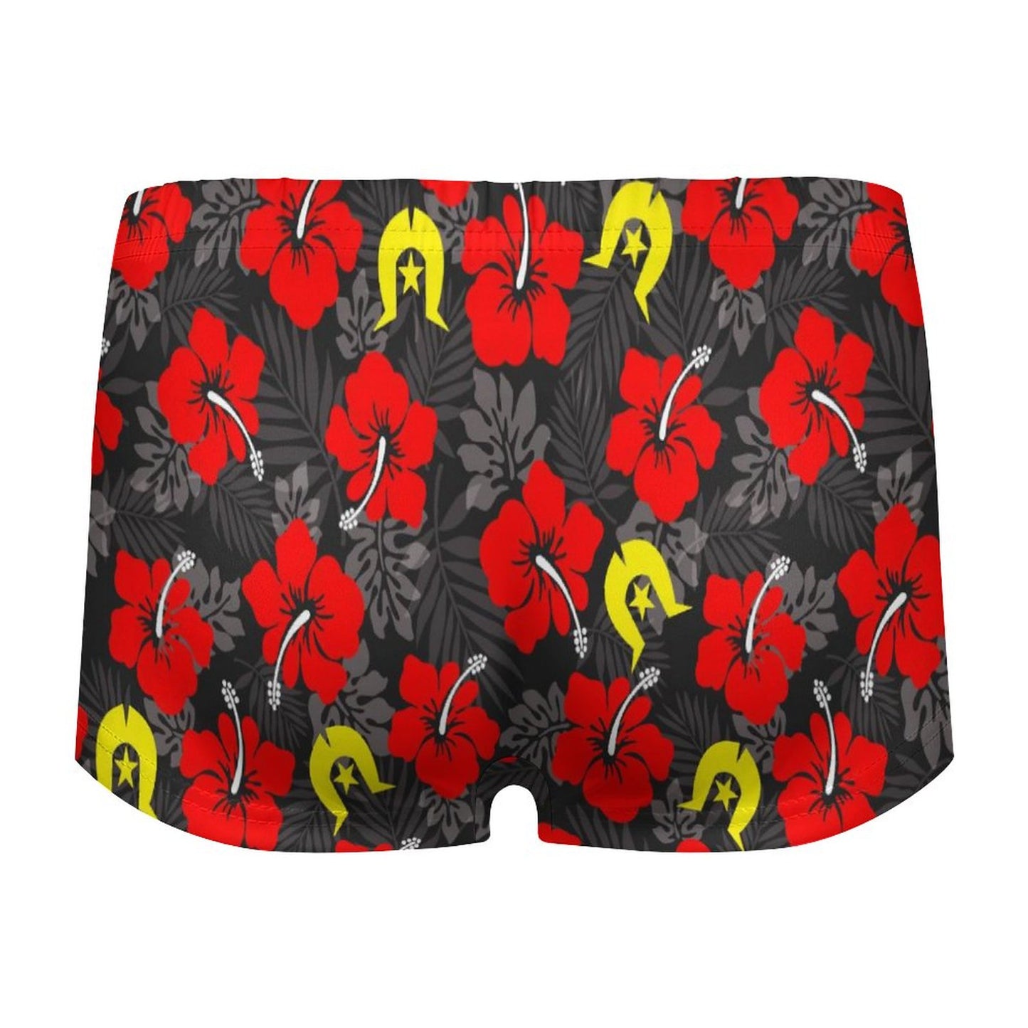 Royal Red Hibiscus with Yellow Dhari on 180gsm Women's Boxer Briefs