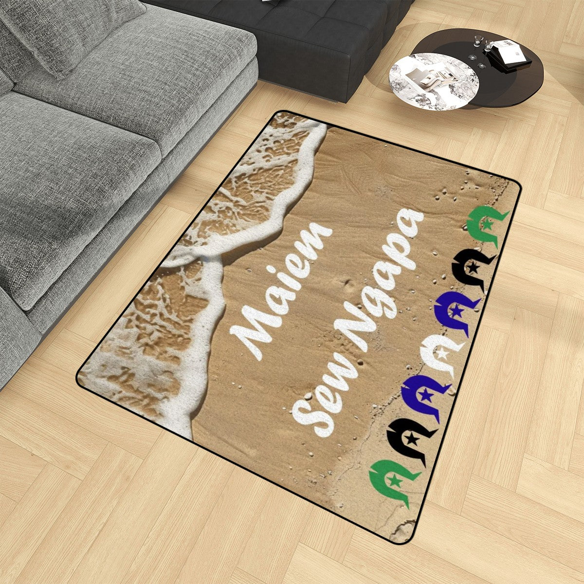 Maiem / Sew Ngapa / Welcome and Dhari on Small Area Rug Floor Carpet