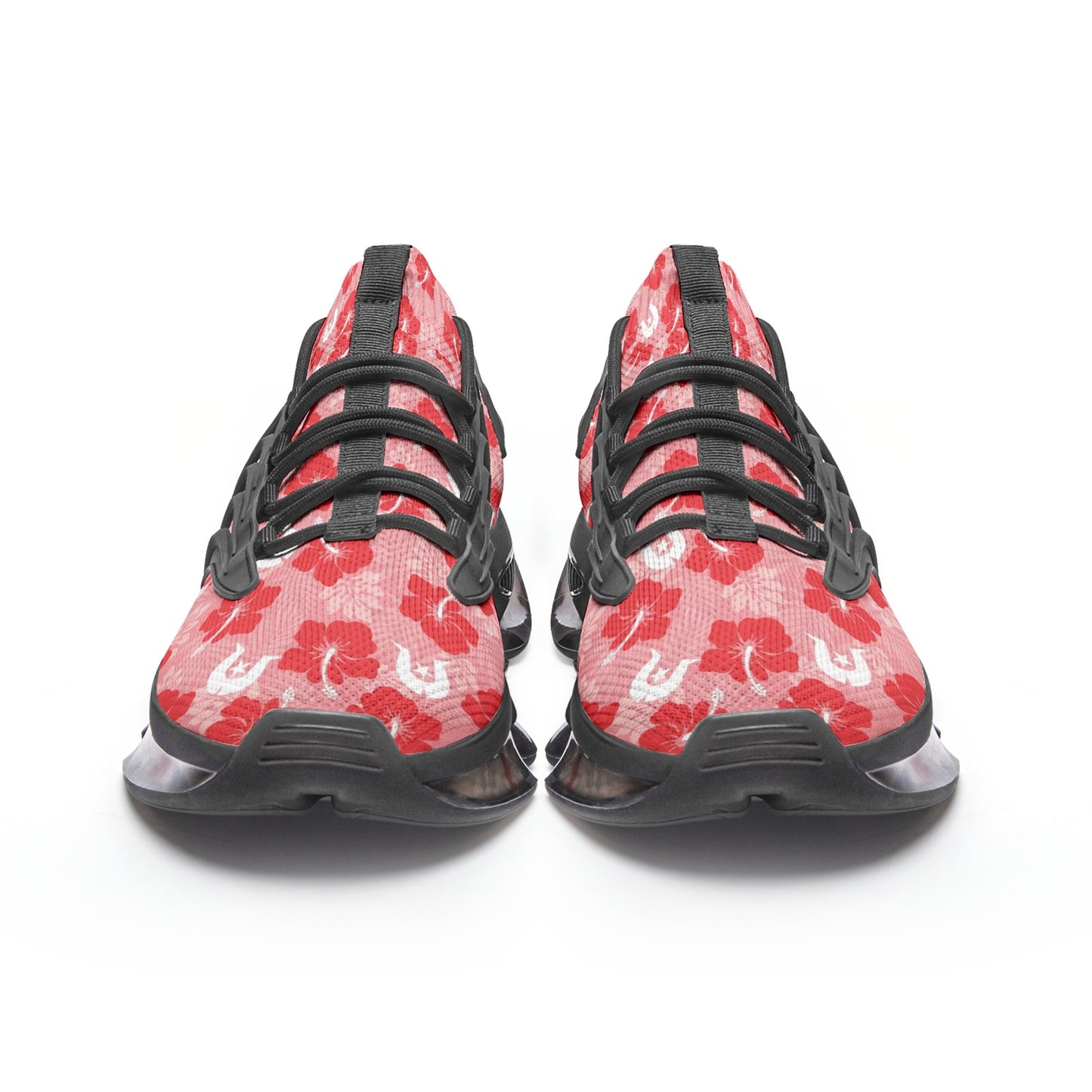 Hibiscus flowers with Dhari (Royal Pink) on Unisex Low Top Mesh Sneakers