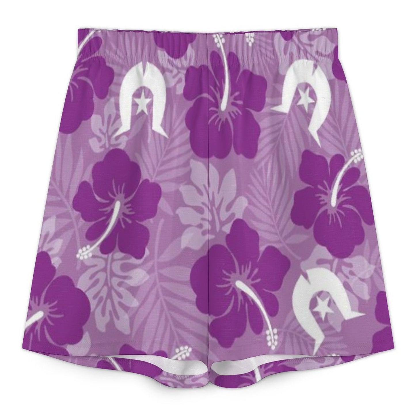 Hibiscus flowers with Dhari (Royal purple) on Mediterranean Style V-Neck Suit