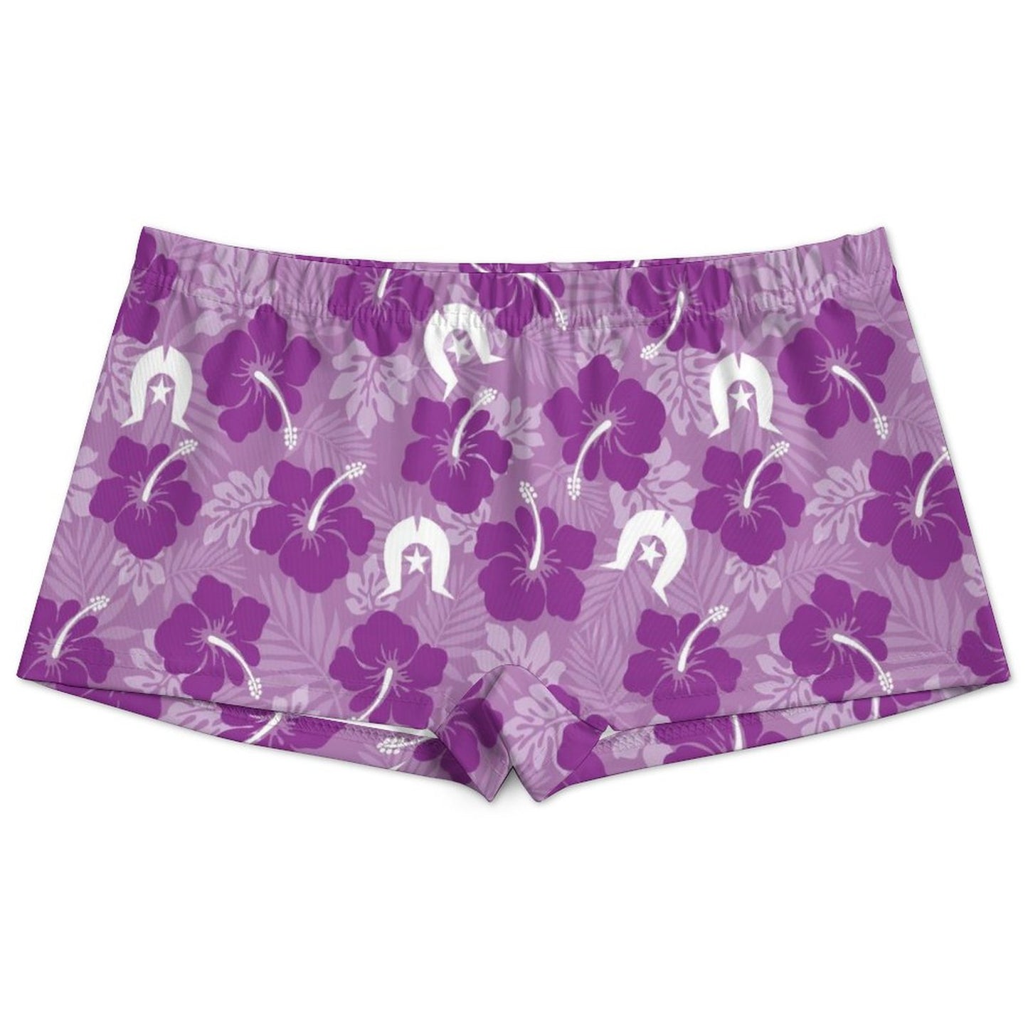 Hibiscus flowers with Dhari (Royal purple) on 180gsm Women's Boxer Briefs