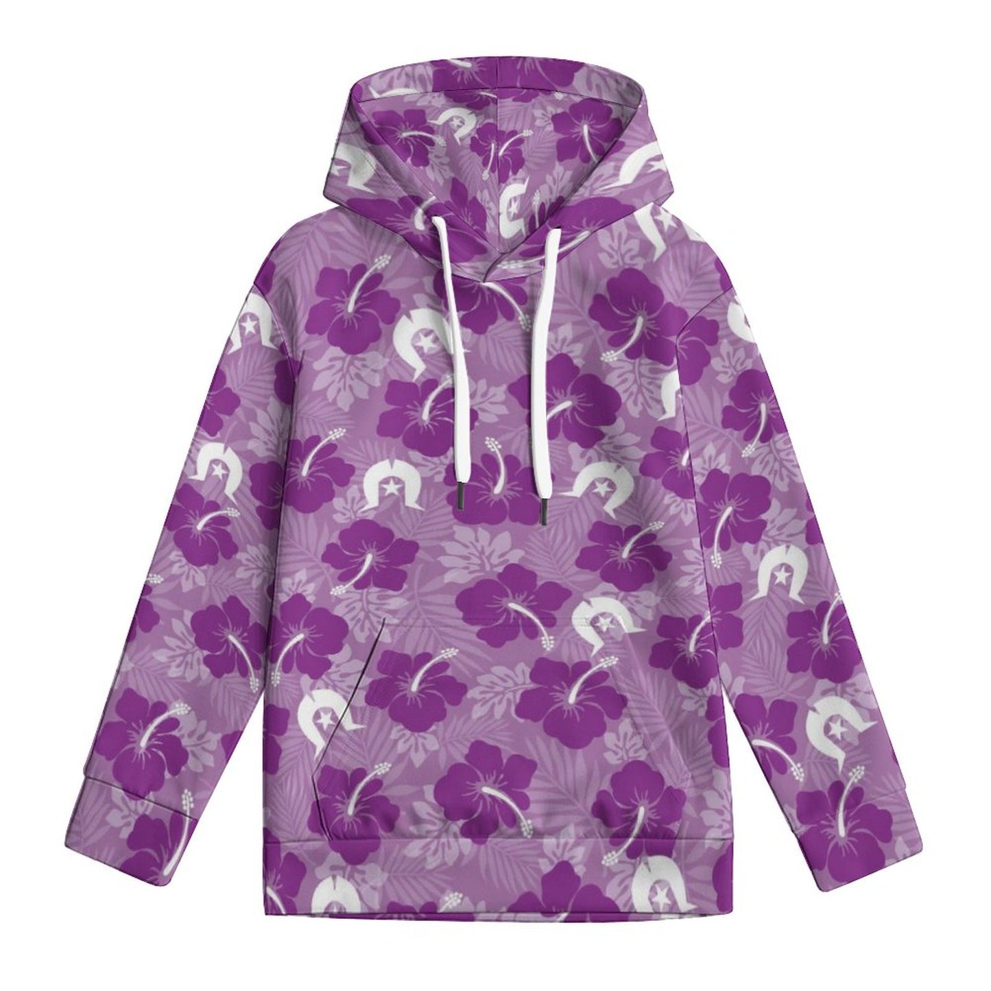 Hibiscus flowers with White Dhari (Royal purple) on Youth's Hoodie
