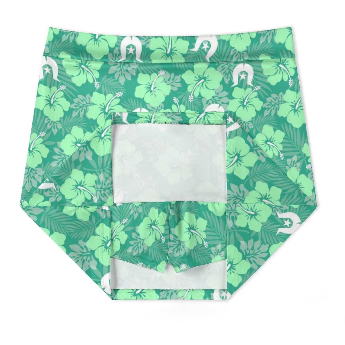 Hibiscus flowers with Dhari (Royal mint) on on Anti-peep Skort with Pocket AMQ