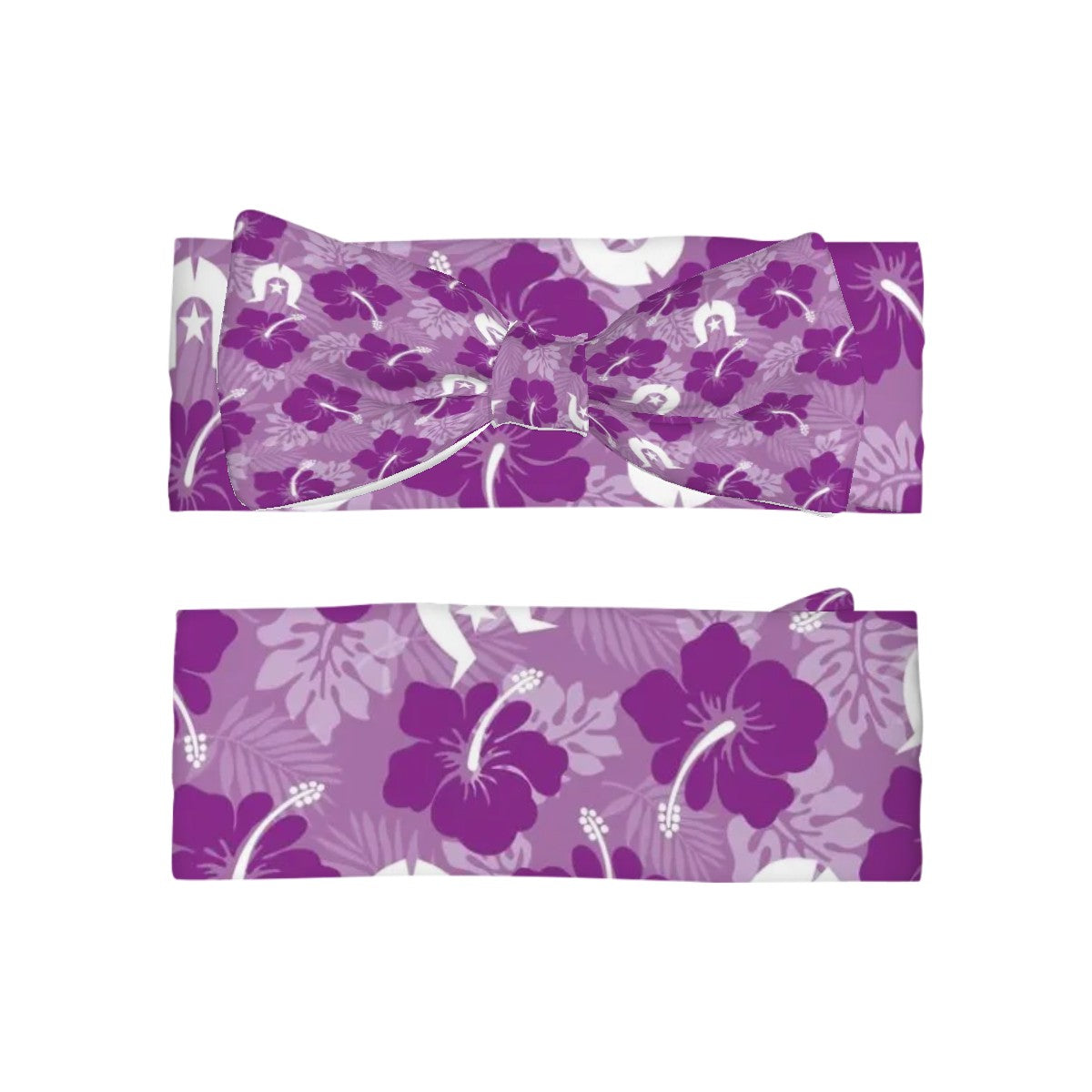 Hibiscus flowers with Dhari (Royal purple) on Bowknot Baby Headbands