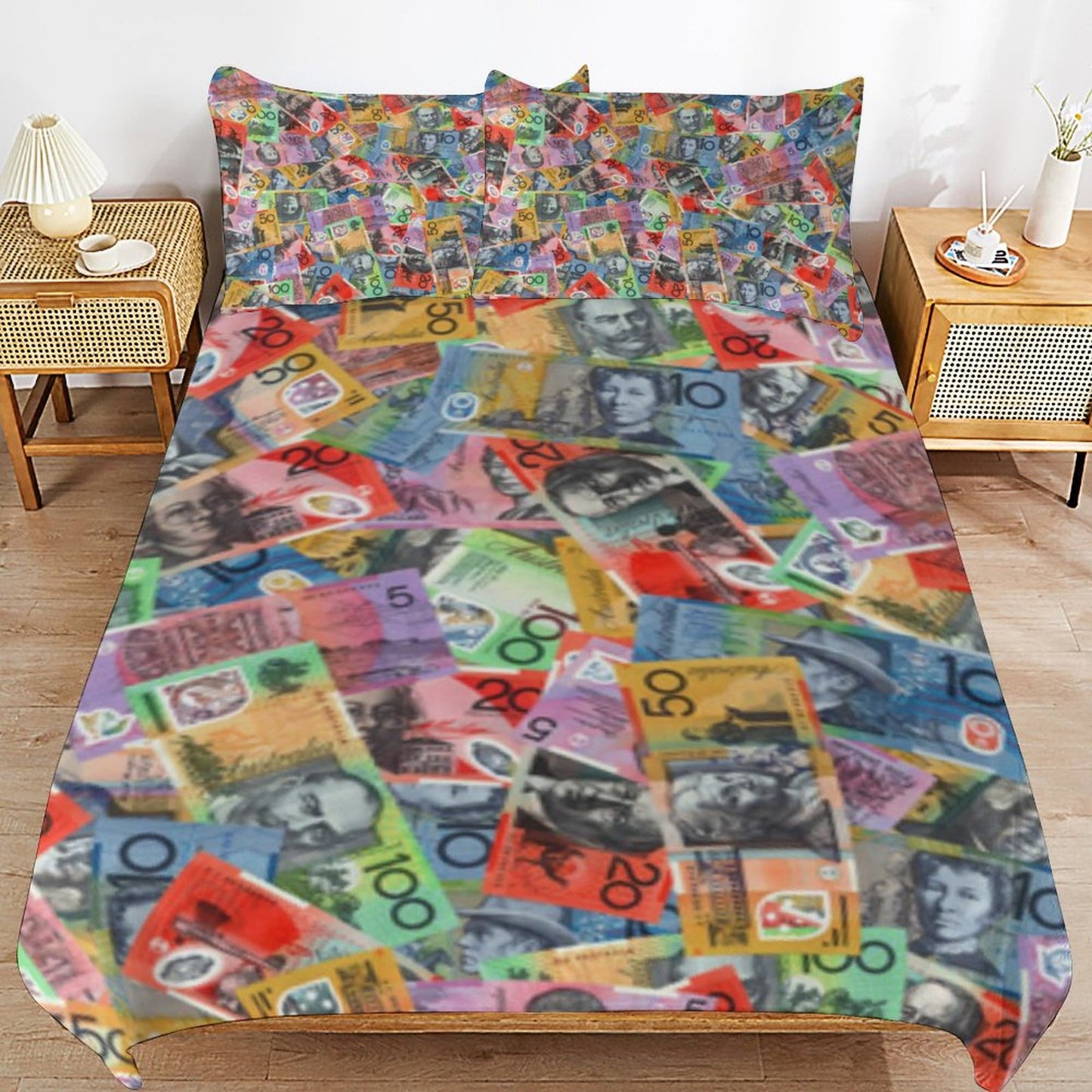 Australian dollars on  3-Piece Bedding Set-86"×70"/ 218×177cm