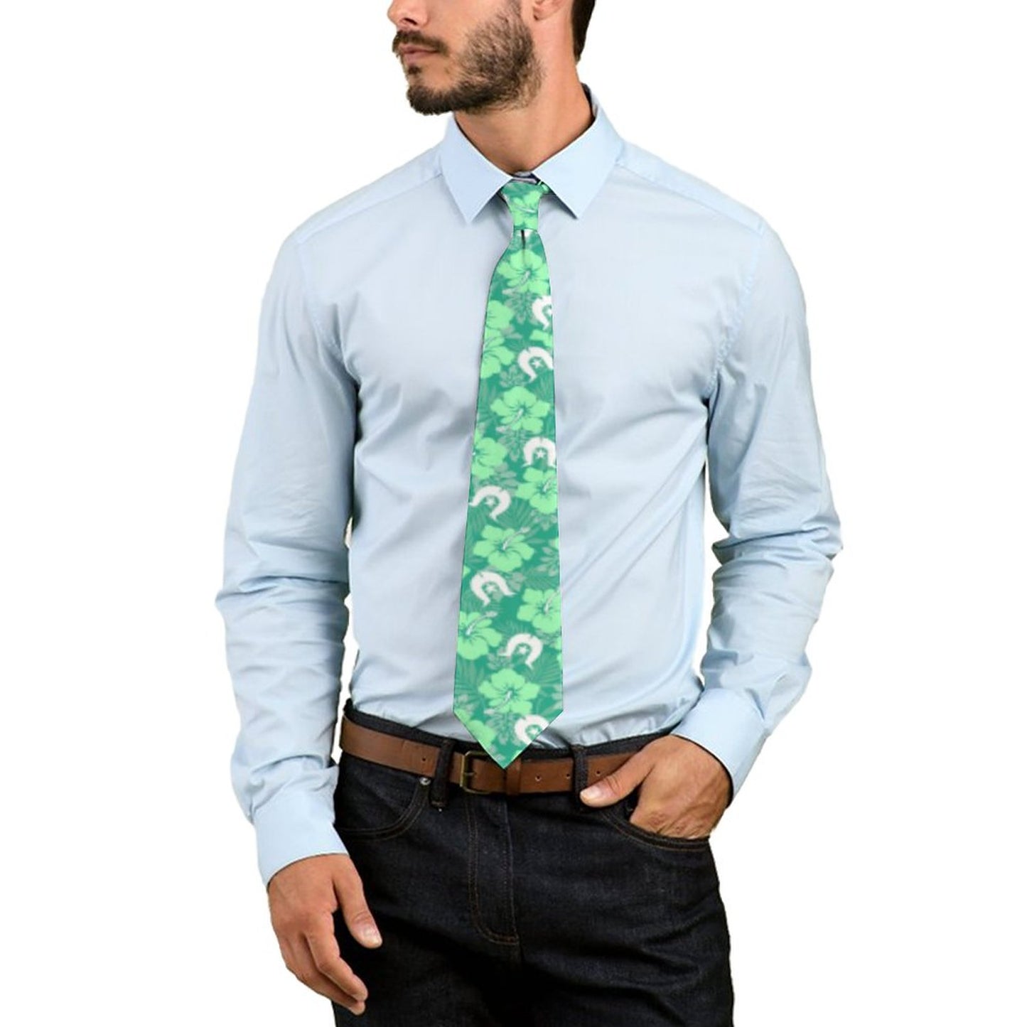 Hibiscus flowers with Dhari (Royal mint) on Men's Formal Tie