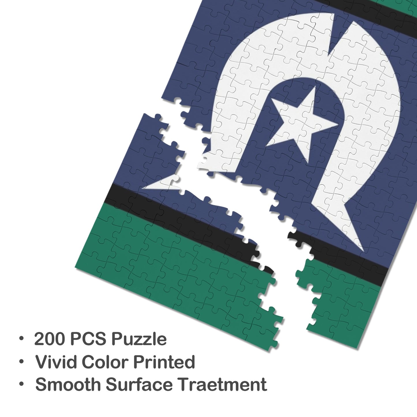 Torres Strait Flag 200-Piece Wooden Jigsaw Puzzles (Vertical)