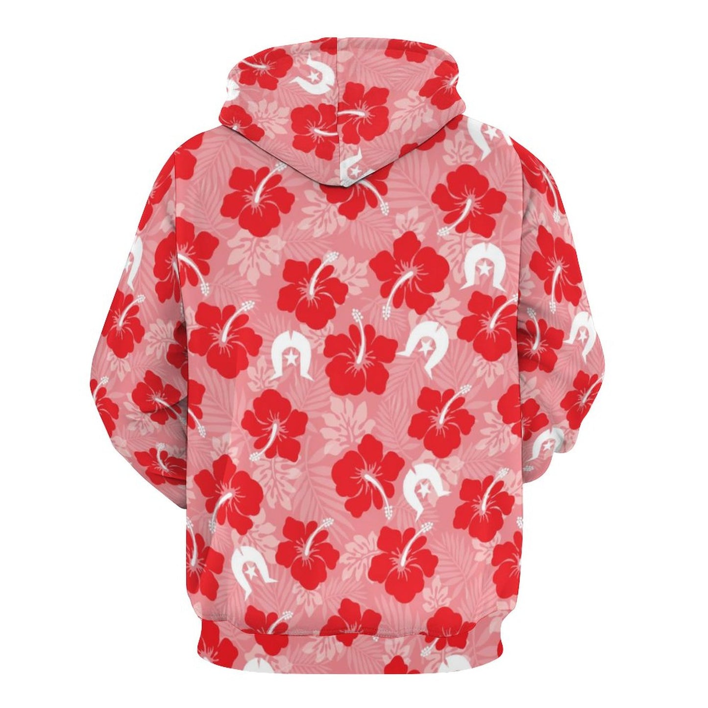 Hibiscus flowers with Dhari (Royal Pink) on Lady Hoodie with Double-layer Cap