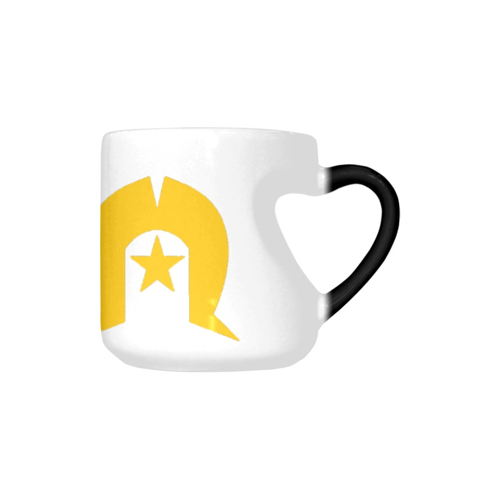 Torres Strait flag with LOVE on Heart-shaped Morphing Mug