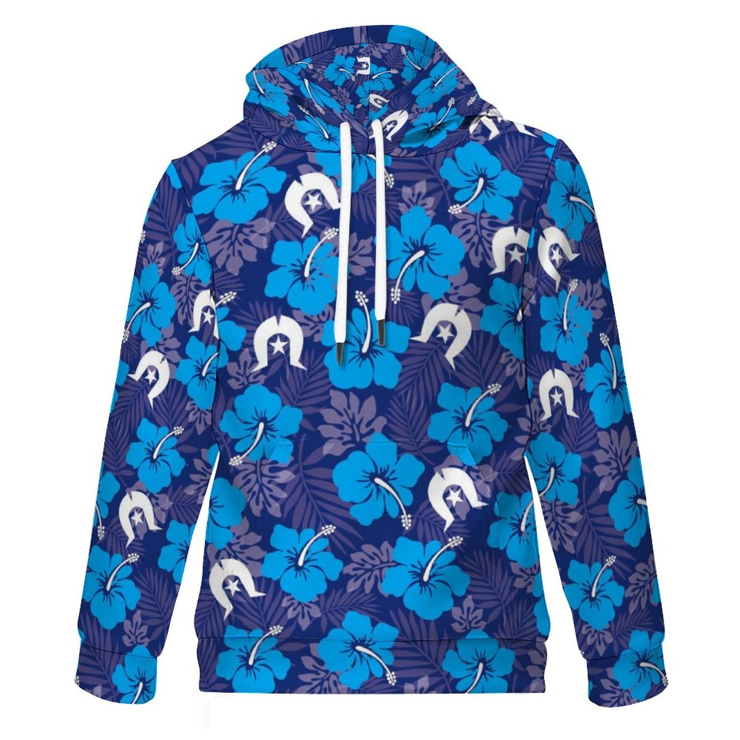 Hibiscus flowers with White Dhari (Royal blue) on Children's Hoodie