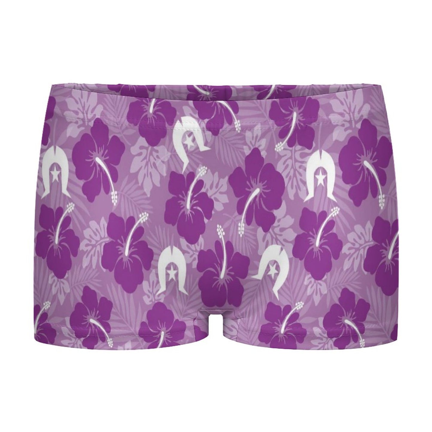 Hibiscus flowers with Dhari (Royal purple) on 180gsm Women's Boxer Briefs