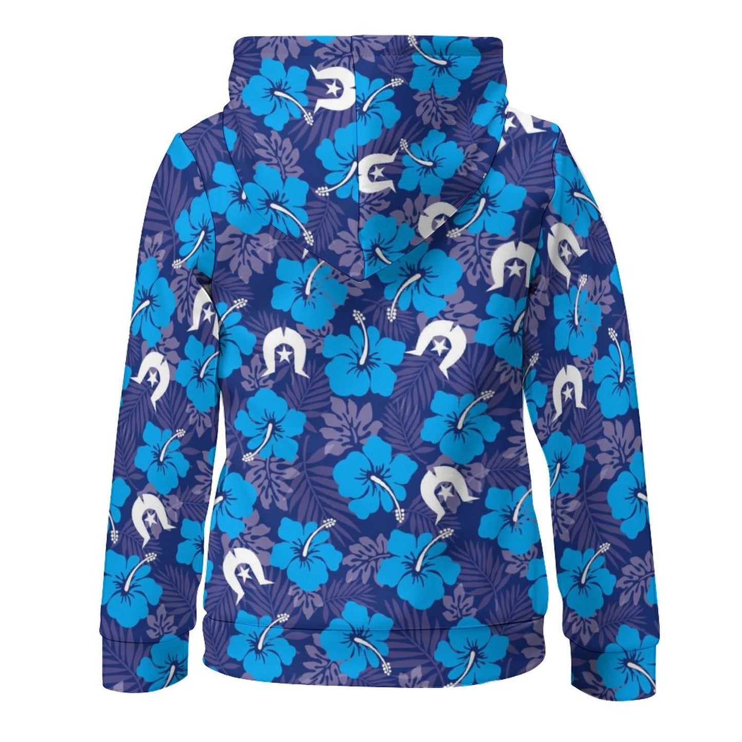 Hibiscus flowers with White Dhari (Royal blue) on Children's Hoodie