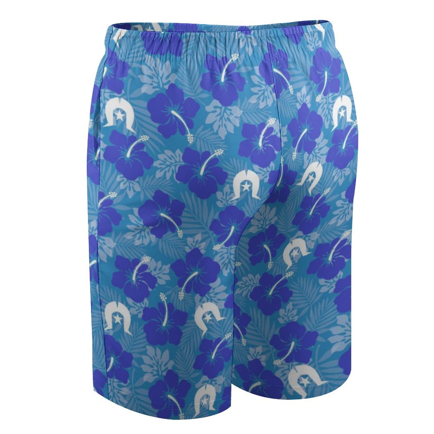Hibiscus flowers with Dhari (Royal blue) on Kid's Beach Pants