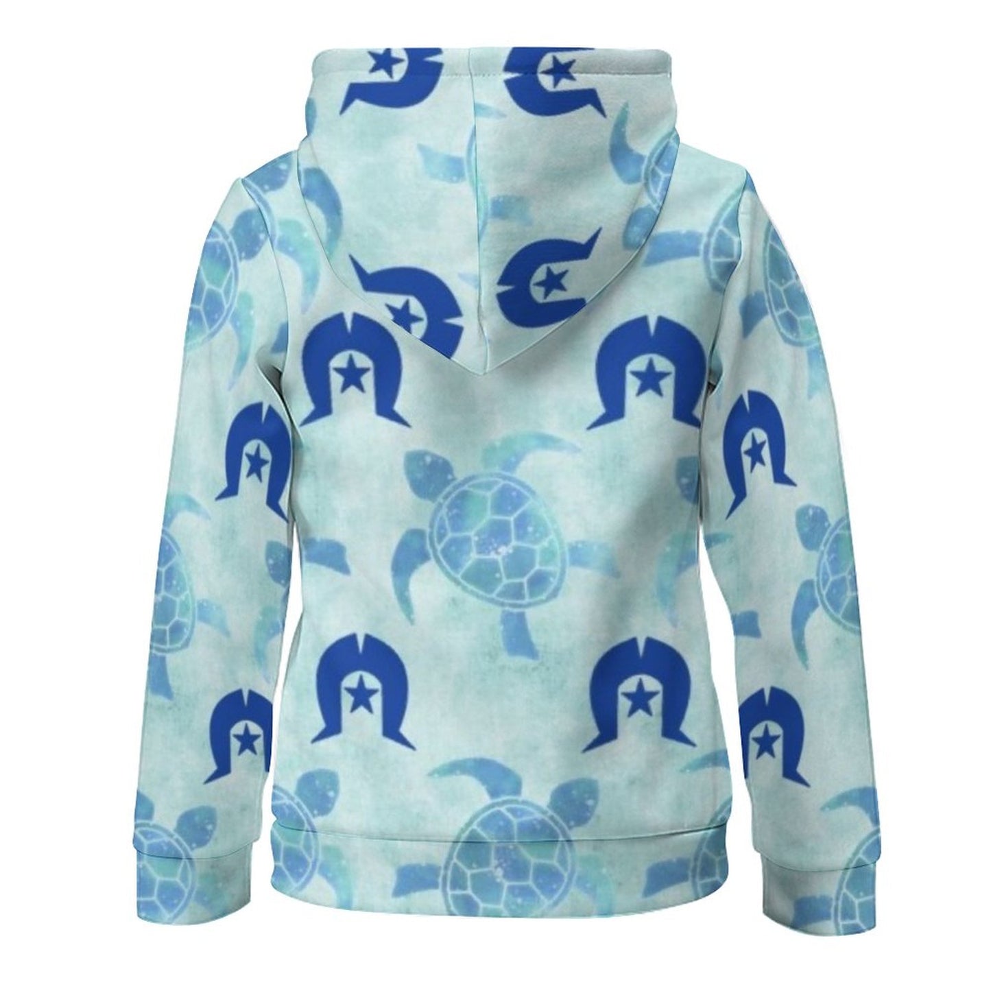 Blue Turtle Pattern on Children's Hoodie