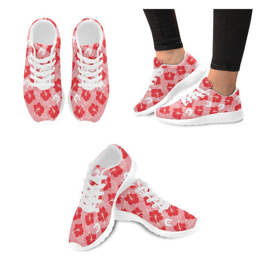 Hibiscus flowers with Dhari (Royal Pink) on Kid's Sneakers