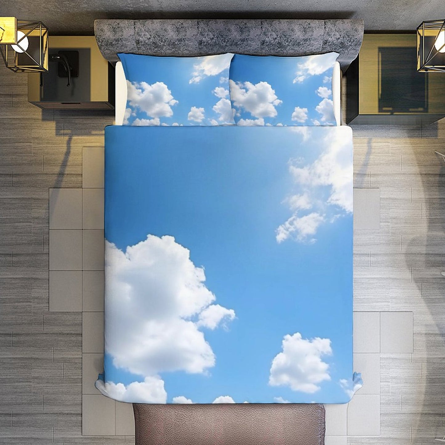 Clouds on 3-Piece Bedding Set-90"x90"/ 229x229cm (Dual-sided Printing)