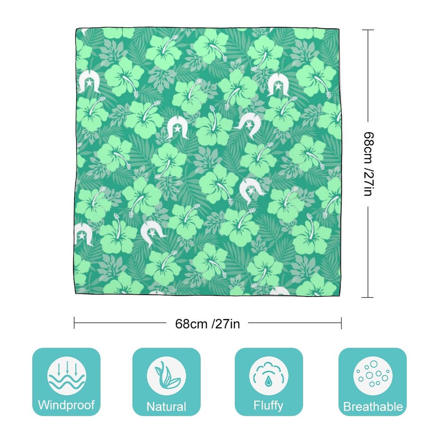 Hibiscus flowers with Dhari (Royal mint) on Women's Scarf