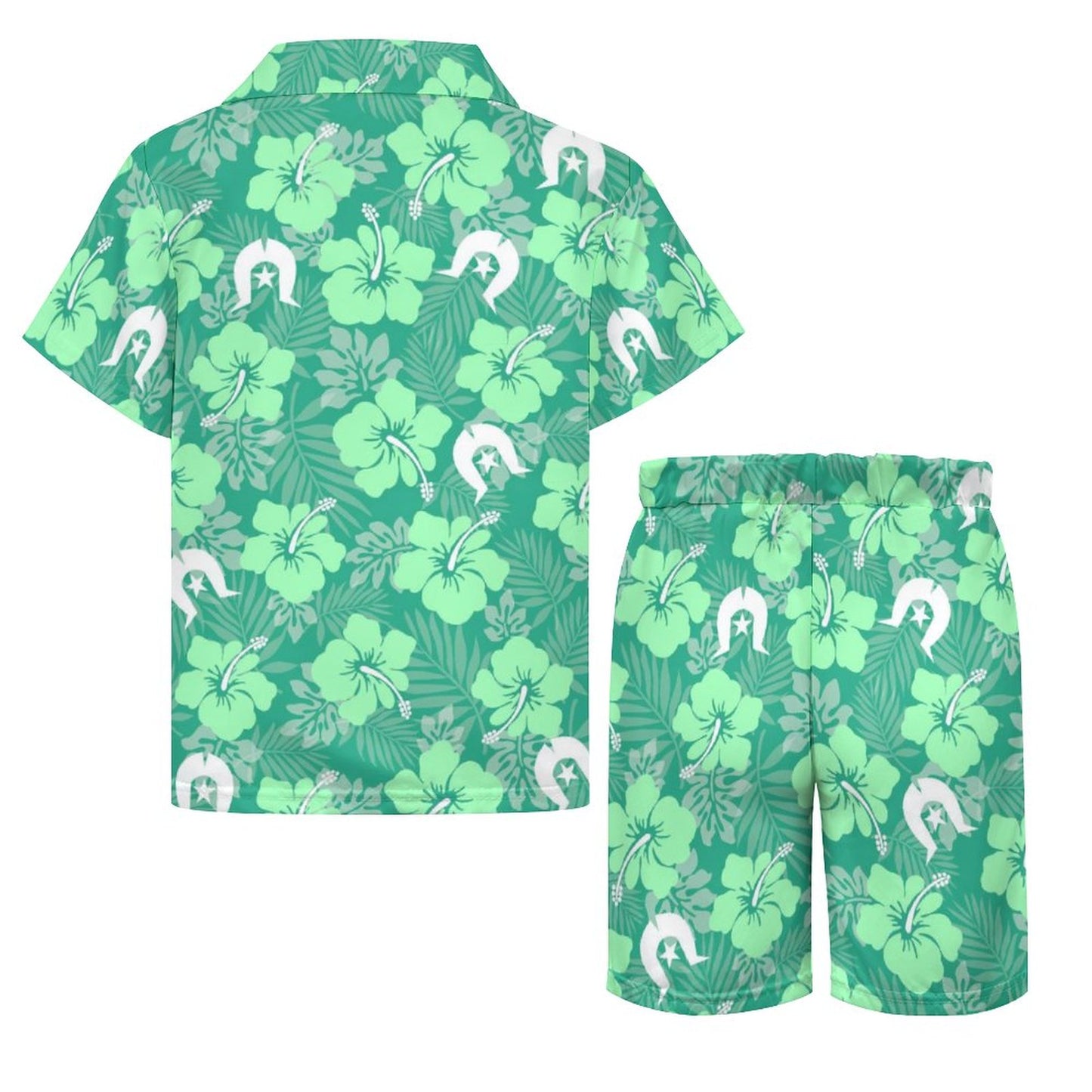 Hibiscus flowers with Dhari (Royal mint) on Youth's/Kid's Casual Beach Outfit