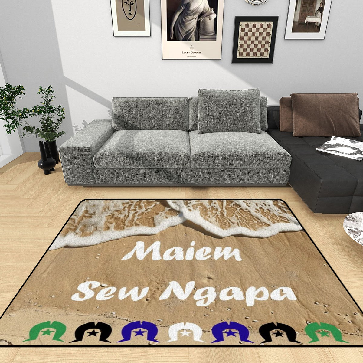 Maiem / Sew Ngapa / Welcome and Dhari on Small Area Rug Floor Carpet