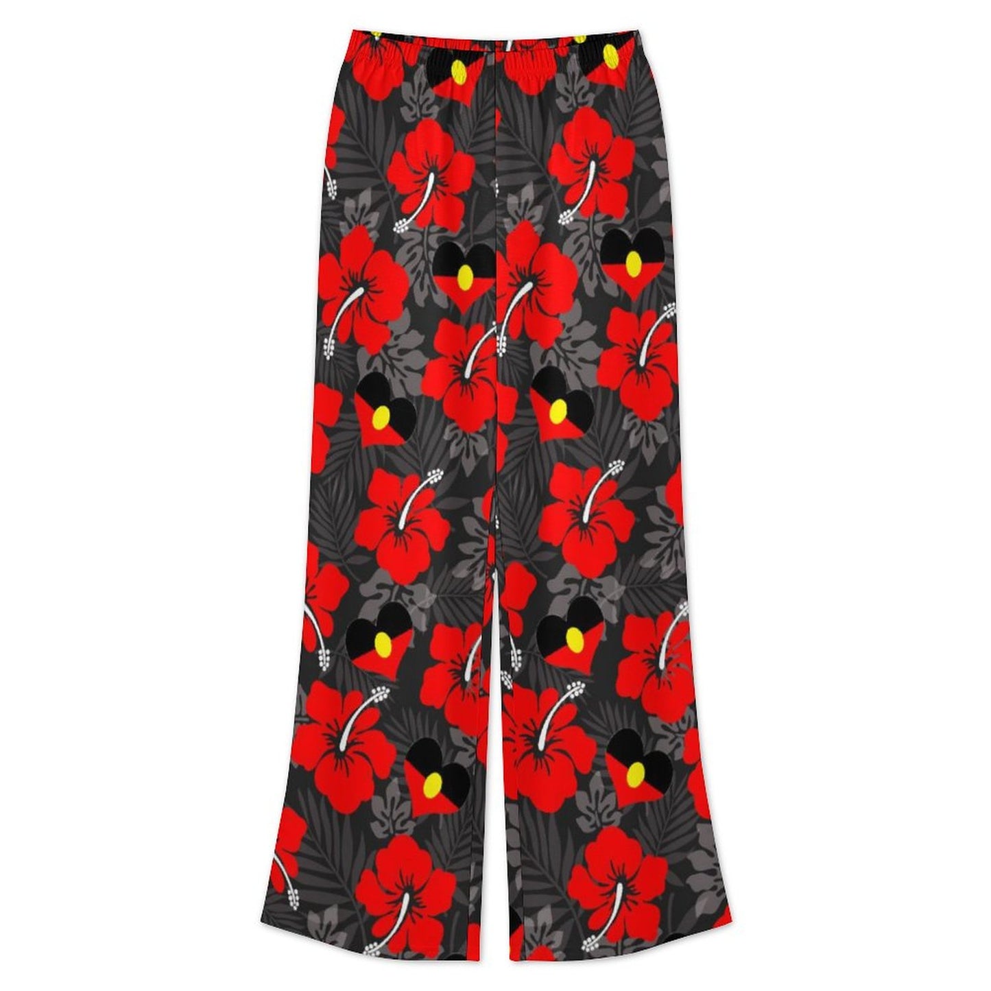 Hibiscus flowers with Aboriginal Heart Flag on Women's Mediterranean Style Set